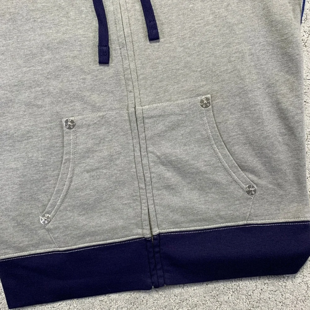 True Religion Hoodie Size Small Gray Navy Zip Up Sweatshirt‎  Buddha Brand NWT